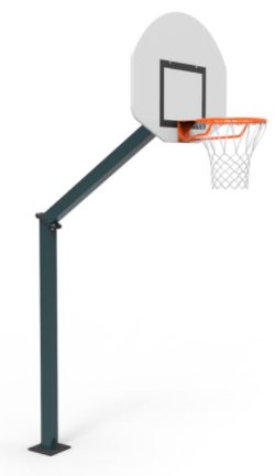 But de basketball acier galvanisé à chaud à sceller panneau PES demi-lune