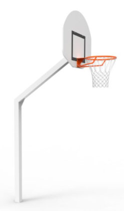 But de basketball acier galvanisé peint à sceller panneau PES demi-lune