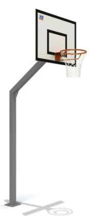 But de basketball aluminium déport 0.60m panneau PES rectangulaire