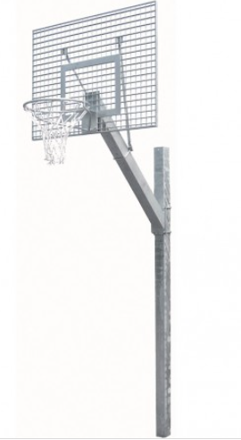 But de basketball de rue acier galvanisé à chaud à sceller sur platine panneau caillebotis