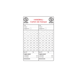 Carnet de 15 cartes handball