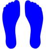 Marquage au sol pied droit et pied gauche Couleur : Bleu